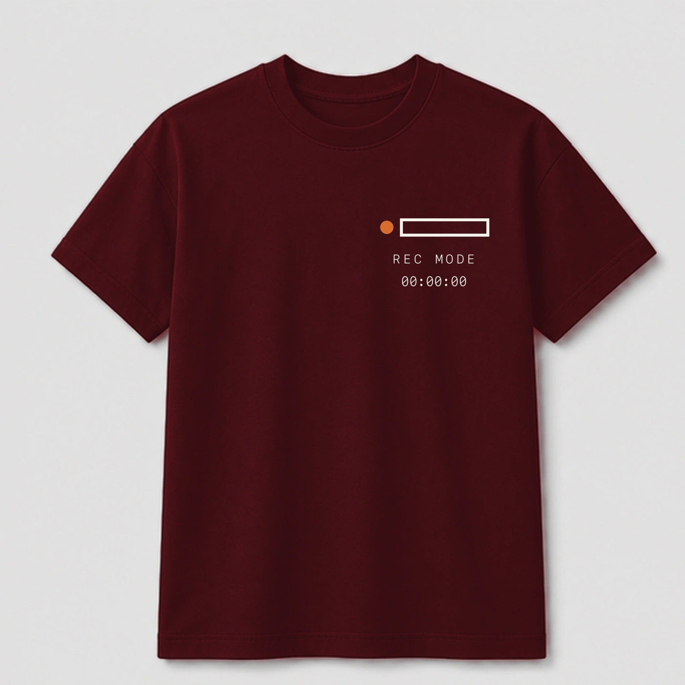 Everything Is Content graphic tee by Threadmates featuring original creator culture artwork on maroon t-shirt, front.