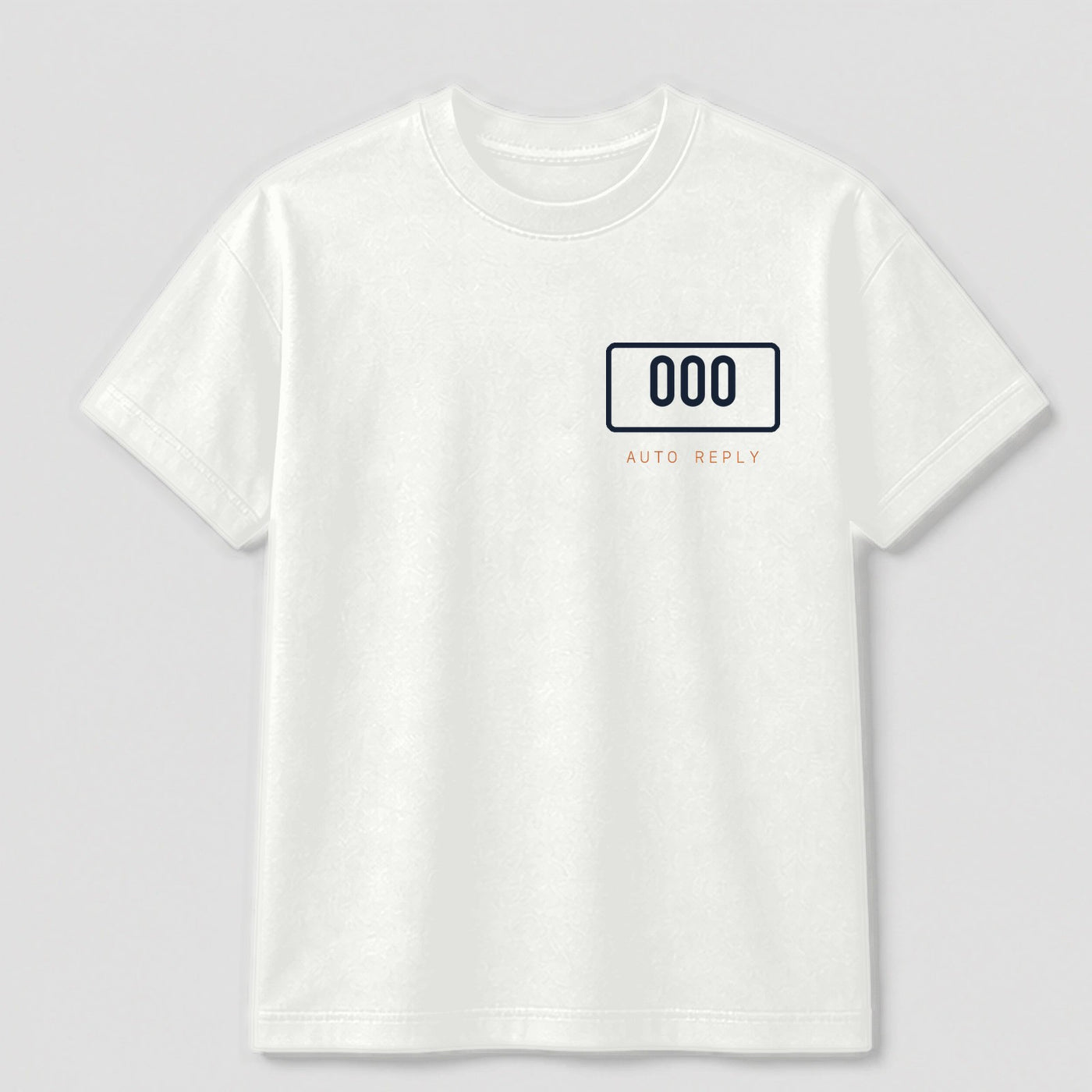 Emotionally Out Of Office graphic tee by Threadmates featuring original remote work artwork on white t-shirt, front.