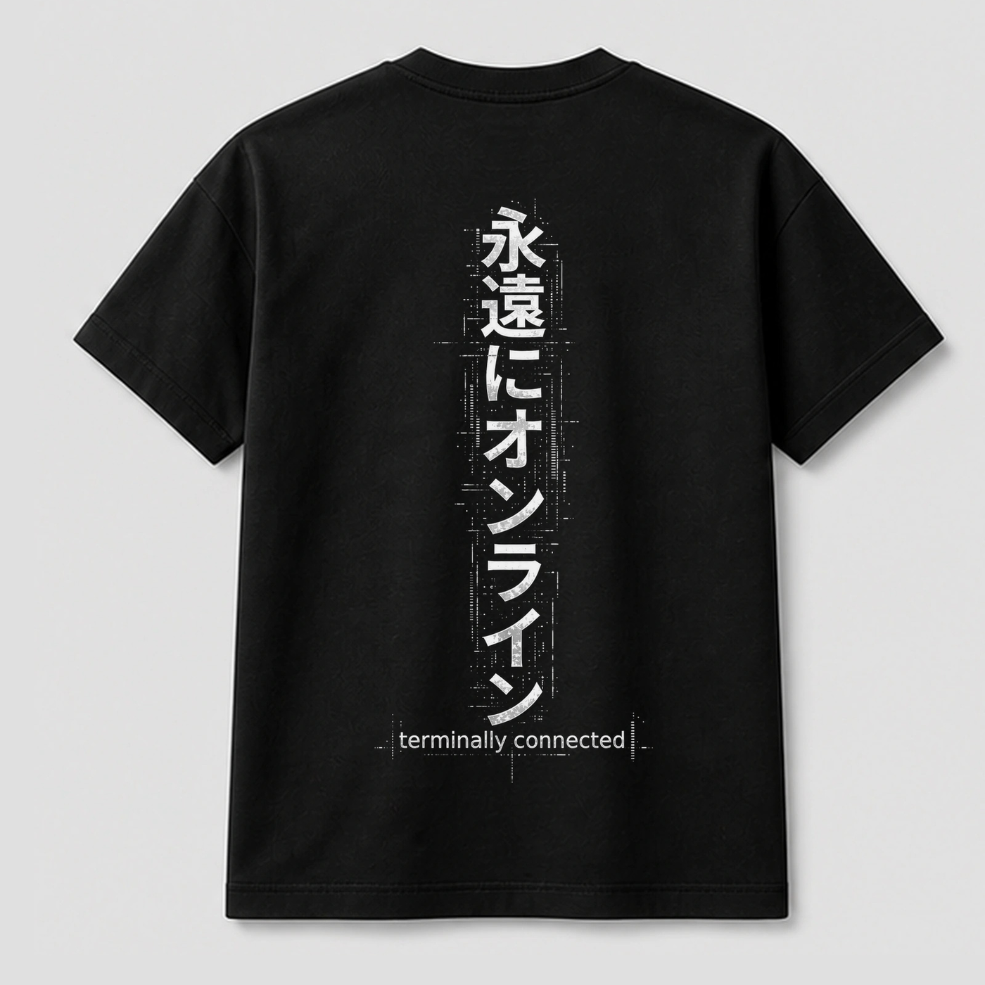 Terminally Connected graphic tee by Threadmates featuring original internet culture artwork t-shirt, back.